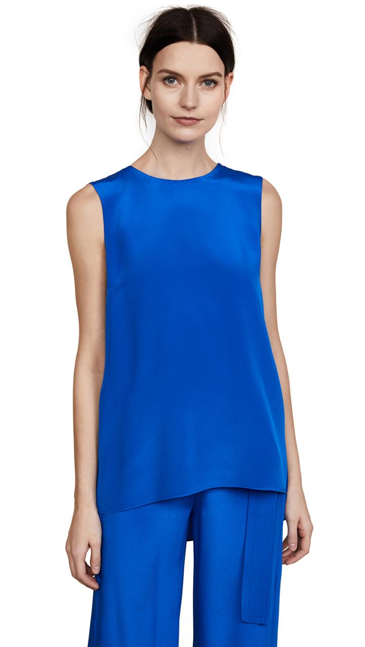 Adam Lippes Silk Crepe Tunic With Pleat Back