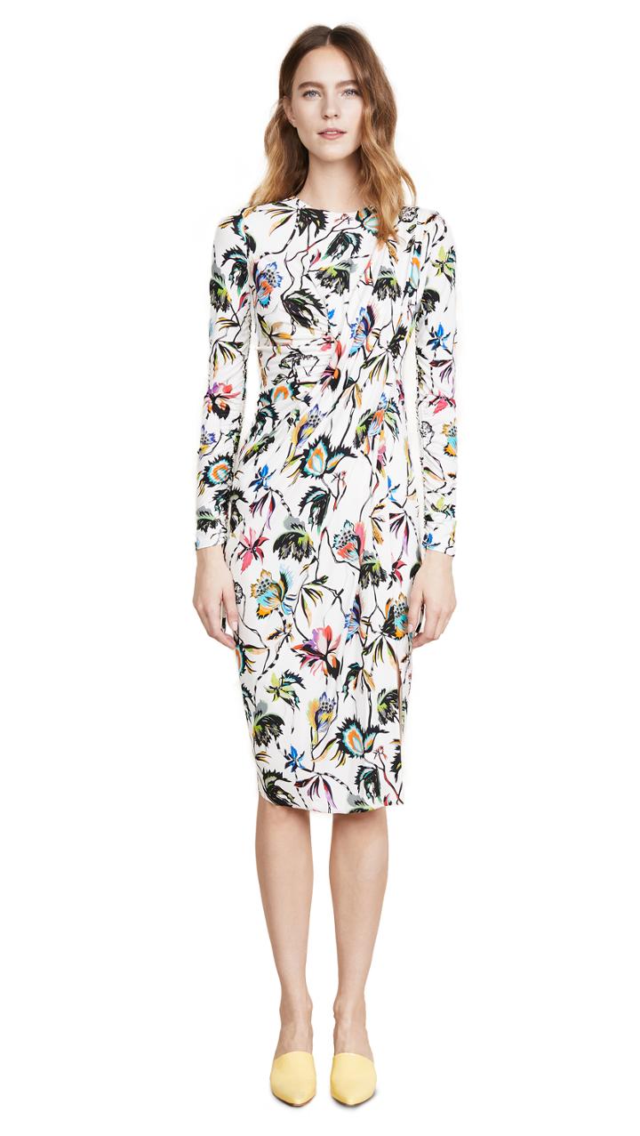 Jason Wu Printed Ls Dress With Ties