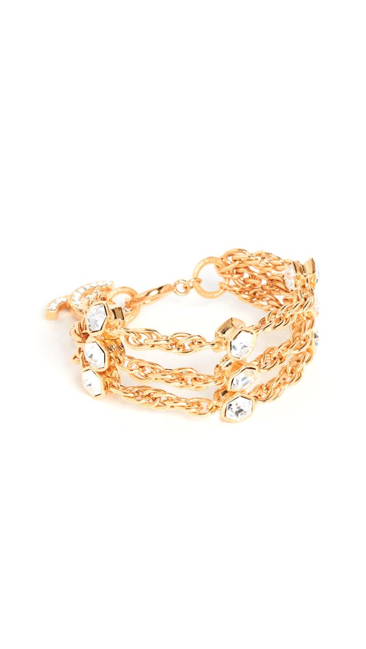 What Goes Around Comes Around Chanel Gold Cyrstal Cc Bracelet
