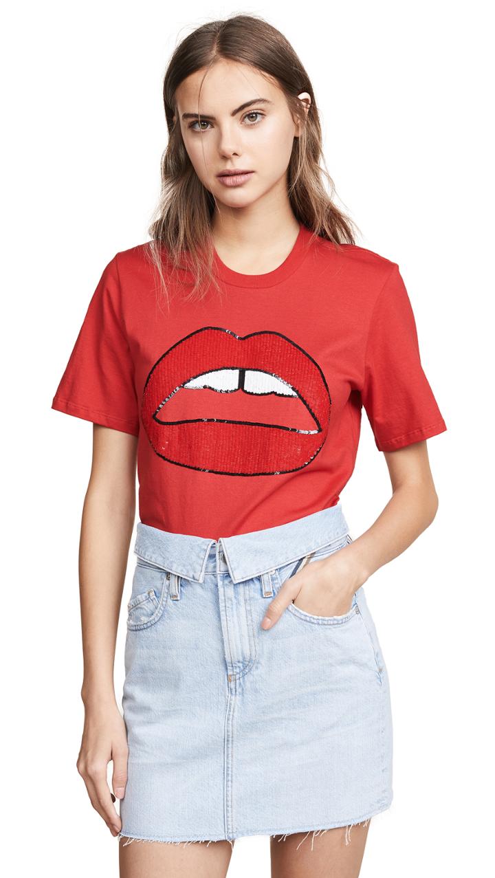 Markus Lupfer Alex Sequin Tonal Lip Tee