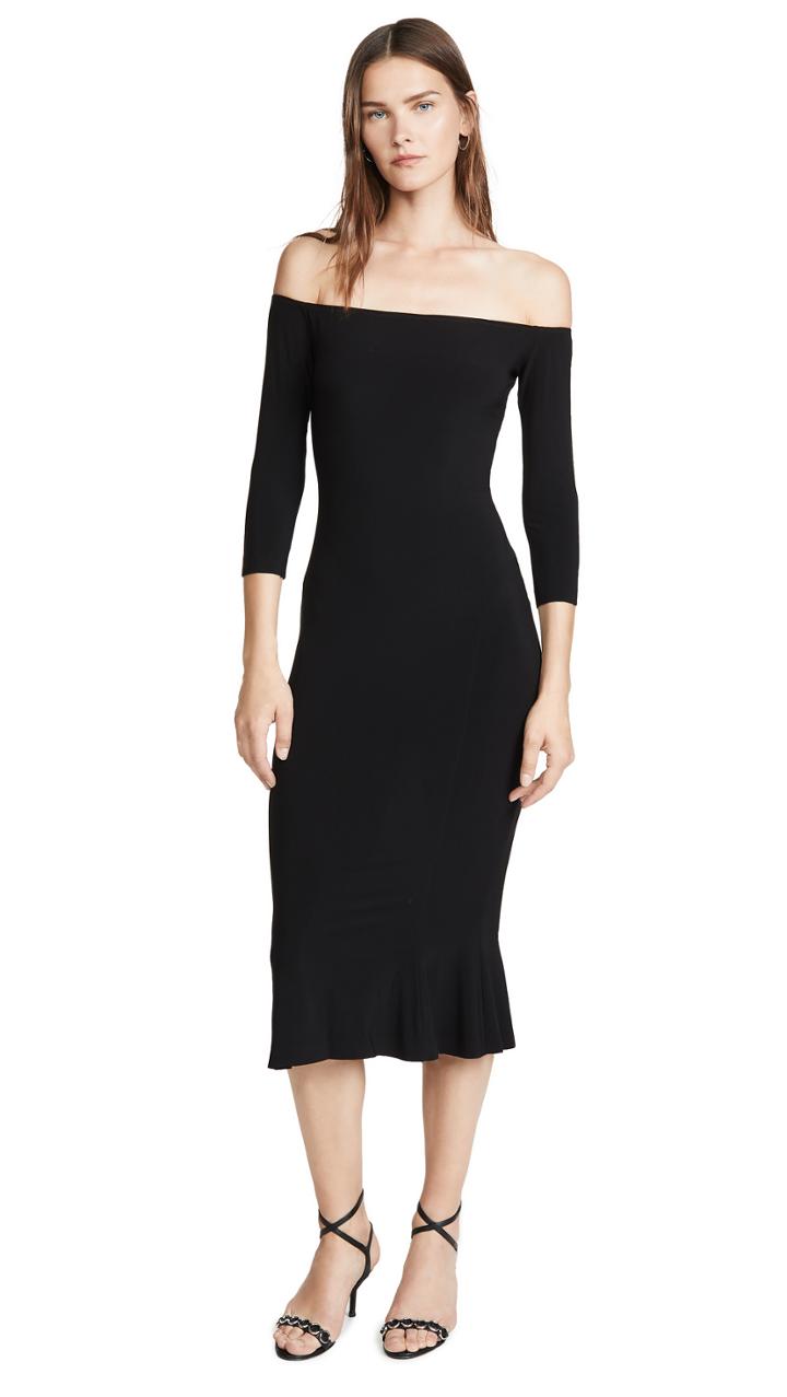 Norma Kamali Off The Shoulder Fishtail Dress