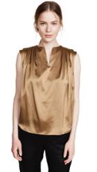 Jenny Park Pleated Shoulder Sleeveless Top