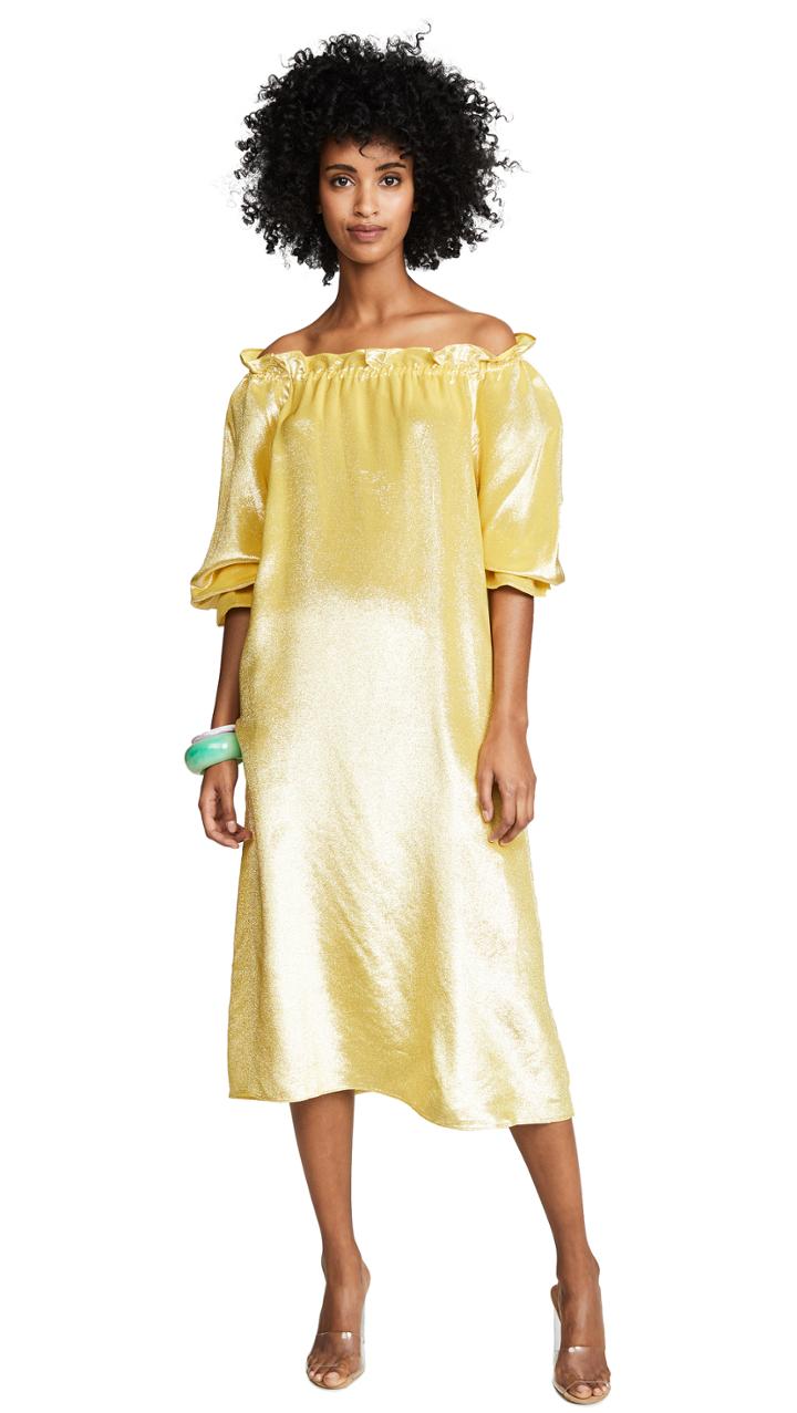 Cynthia Rowley Off The Shoulder Long Sleeve Dress