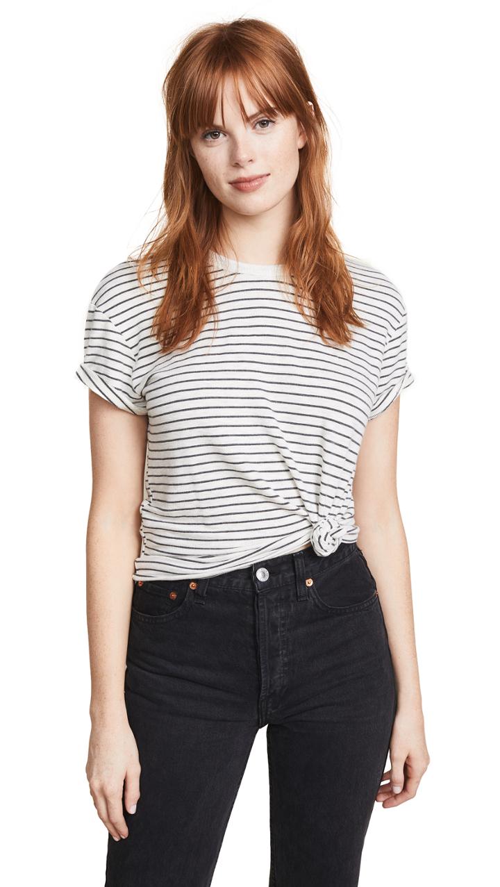 Monrow Pinstripe Tee