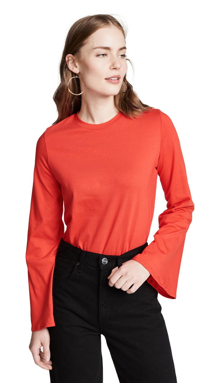 The Range Stark Jersey Flare Sleeve Top