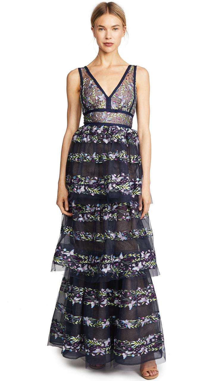 Marchesa Notte Three Tiered Gown