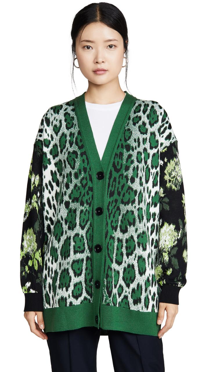 Msgm Leopard Cardigan