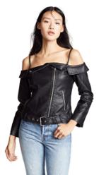 Bb Dakota Sandra Off Shoulder Vegan Leather Jacket