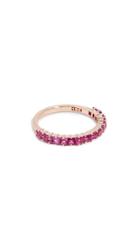 Suzanne Kalan 18k Rose Gold Halfway Princess Cut Dark Pink Sapphire Ring