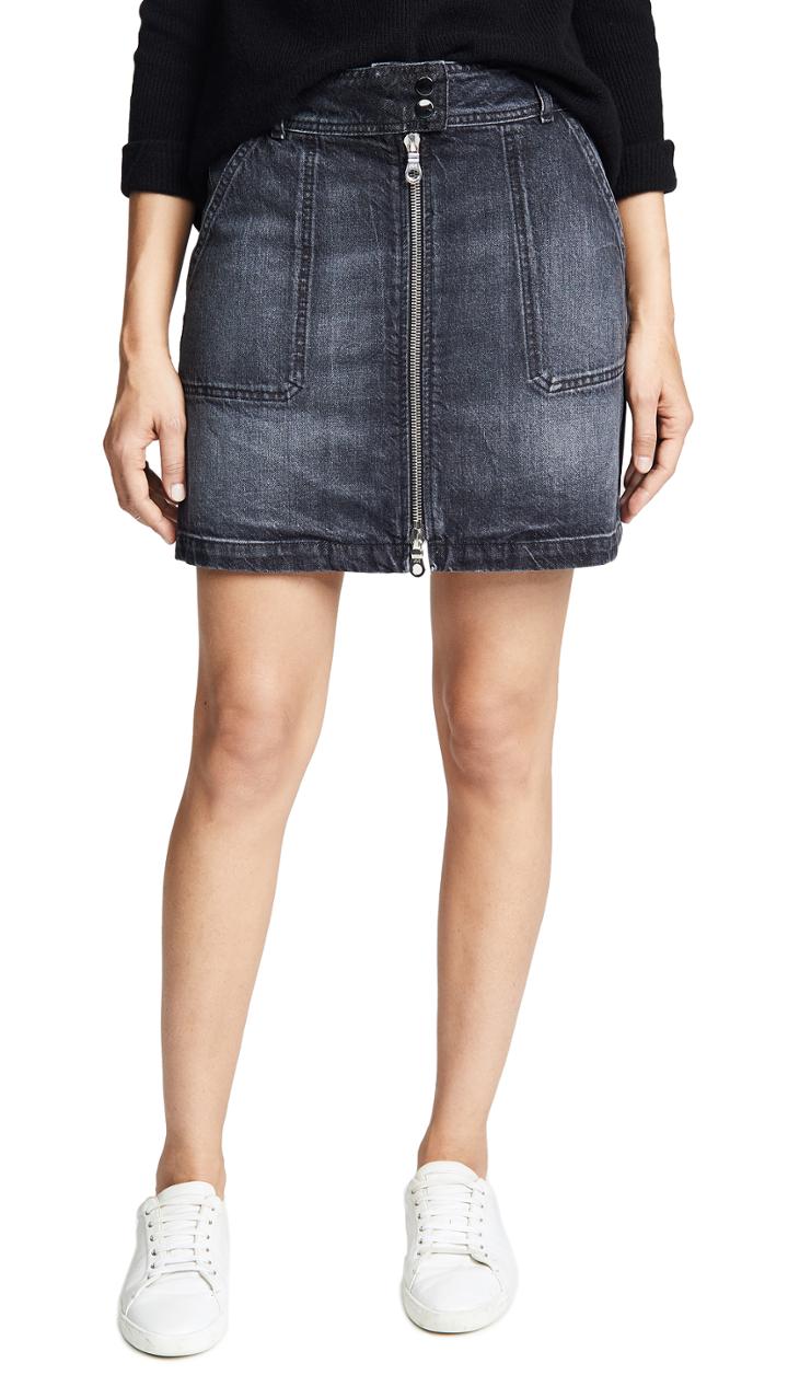 Ei8htdreams Zip Front A Line Denim Skirt