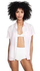 Solid Striped Short Sleeve Button Down Shirt