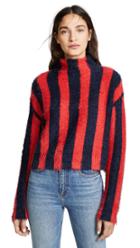 Blank Denim Striped Mock Neck Sweater