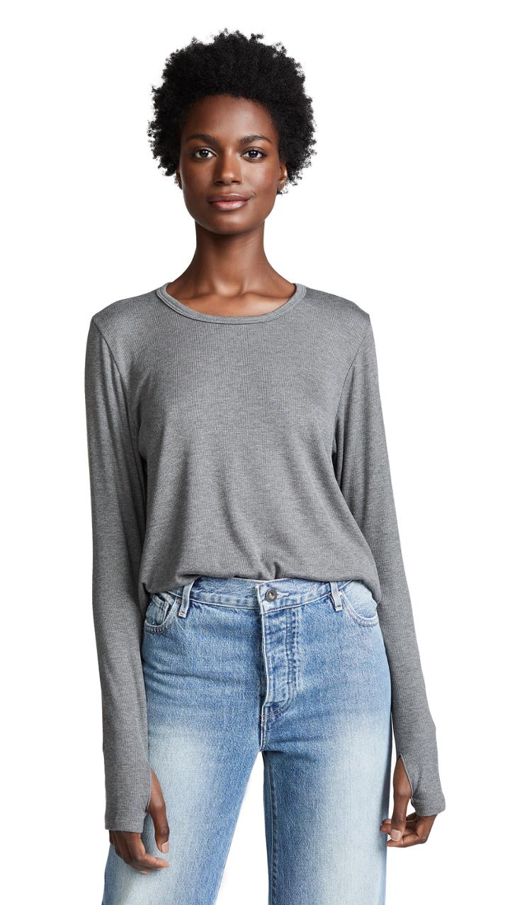 Lna Ribbed Crew With Thumbholes
