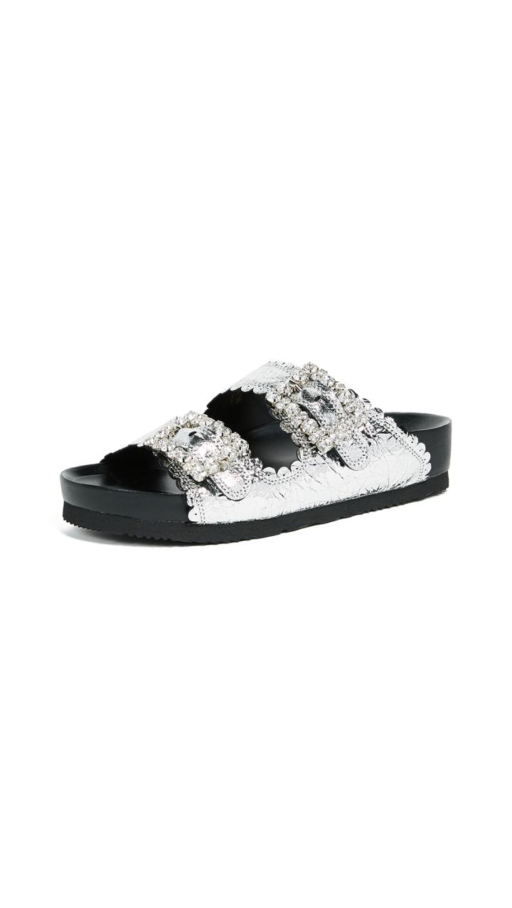 Suecomma Bonnie Embellished Buckle Flat Sandals