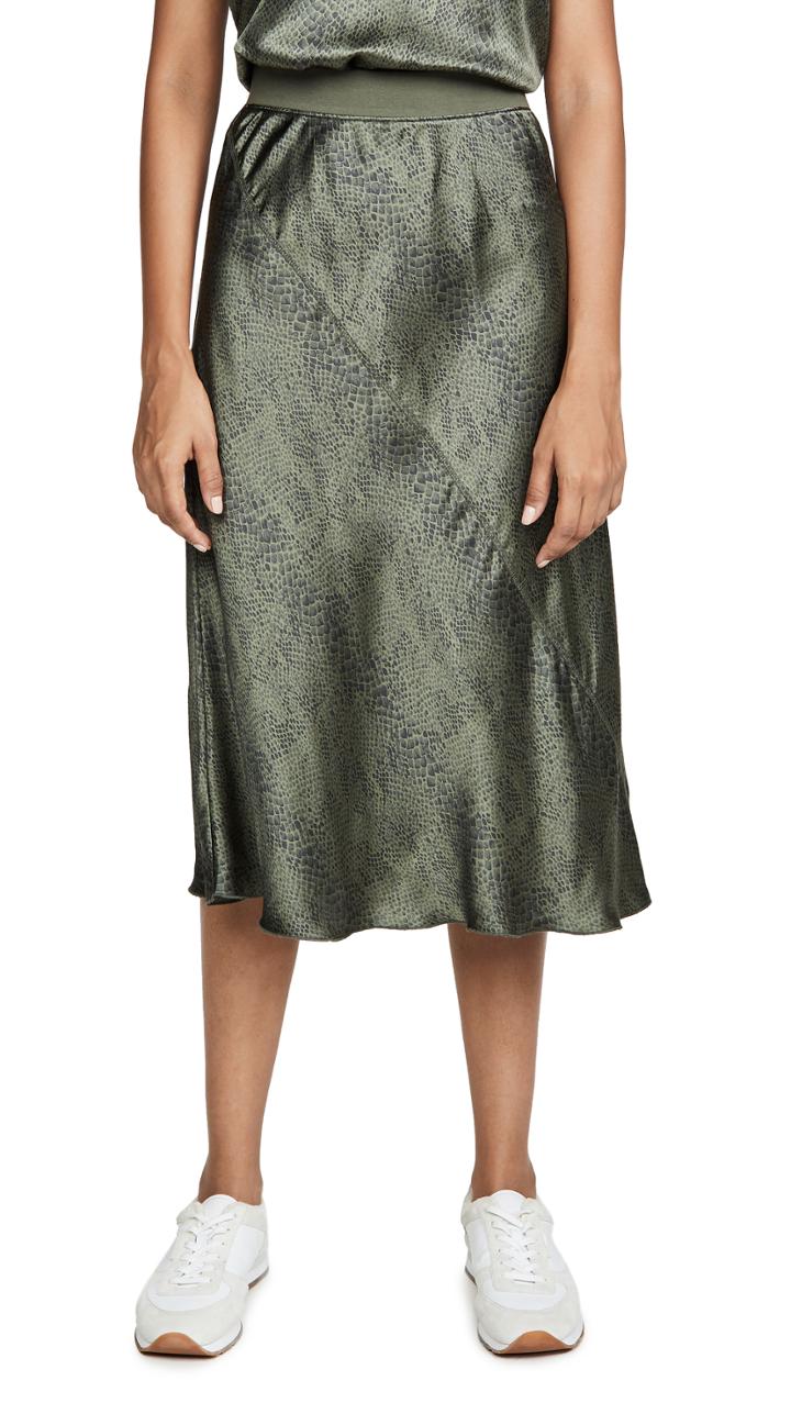 Atm Anthony Thomas Melillo Silk Snake Pull On Printed Skirt