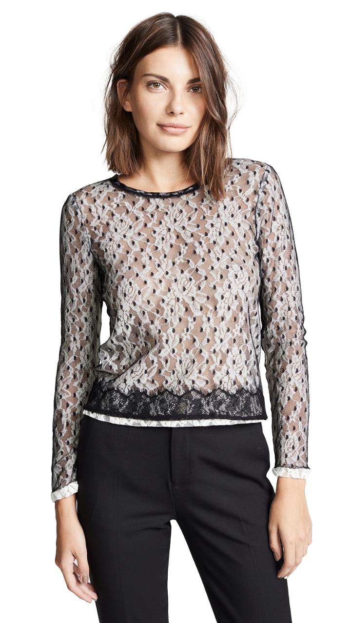 Loyd Ford Multi Layer Dot Mesh Top