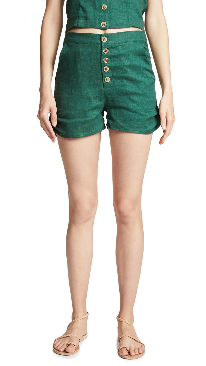 Moon River Button Front Shorts