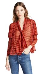 Diane Von Furstenberg Tie Neck Blouse