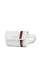 What Goes Around Comes Around Gucci White Coated Canvas Waist Pouch