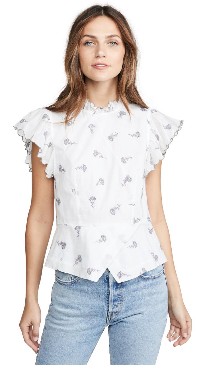 La Vie Rebecca Taylor Sleeveless Rubie Embroidered Top
