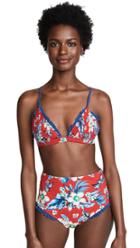 Diane Von Furstenberg Ruffle Banded Triangle Top