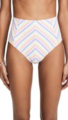 Kate Spade New York Beach Stripe High Waist Bikini Bottoms