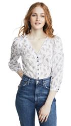 La Vie Rebecca Taylor Long Sleeve Rubie Floral Top