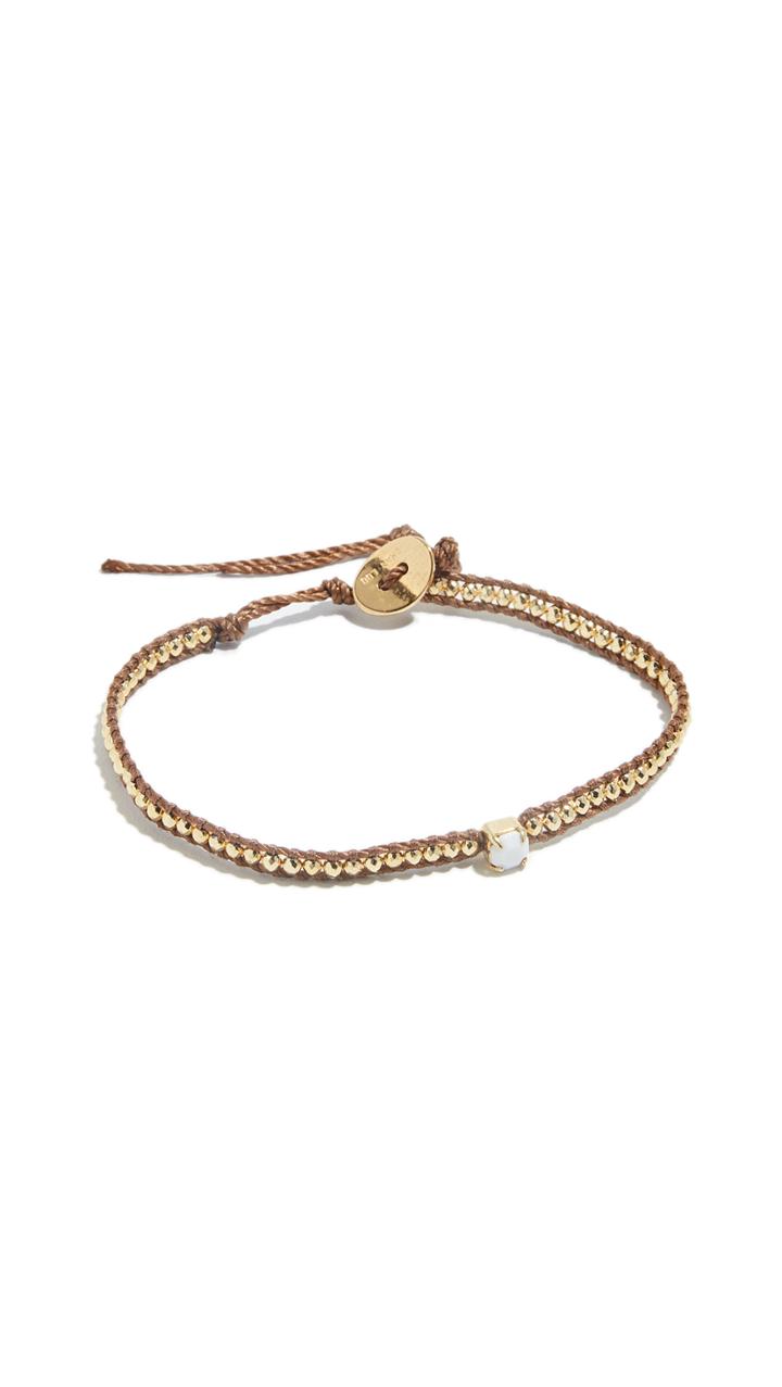 Chan Luu Amazonite And Rhinestone Single Wrap Bracelet