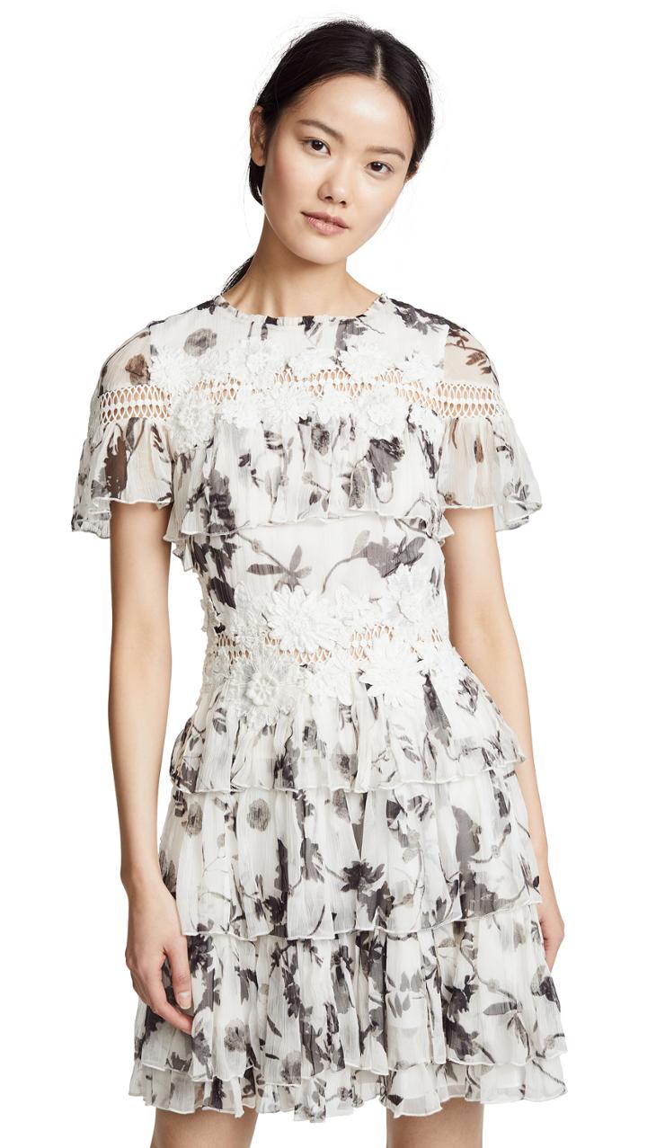Alice Olivia Paola Ruffle Dress