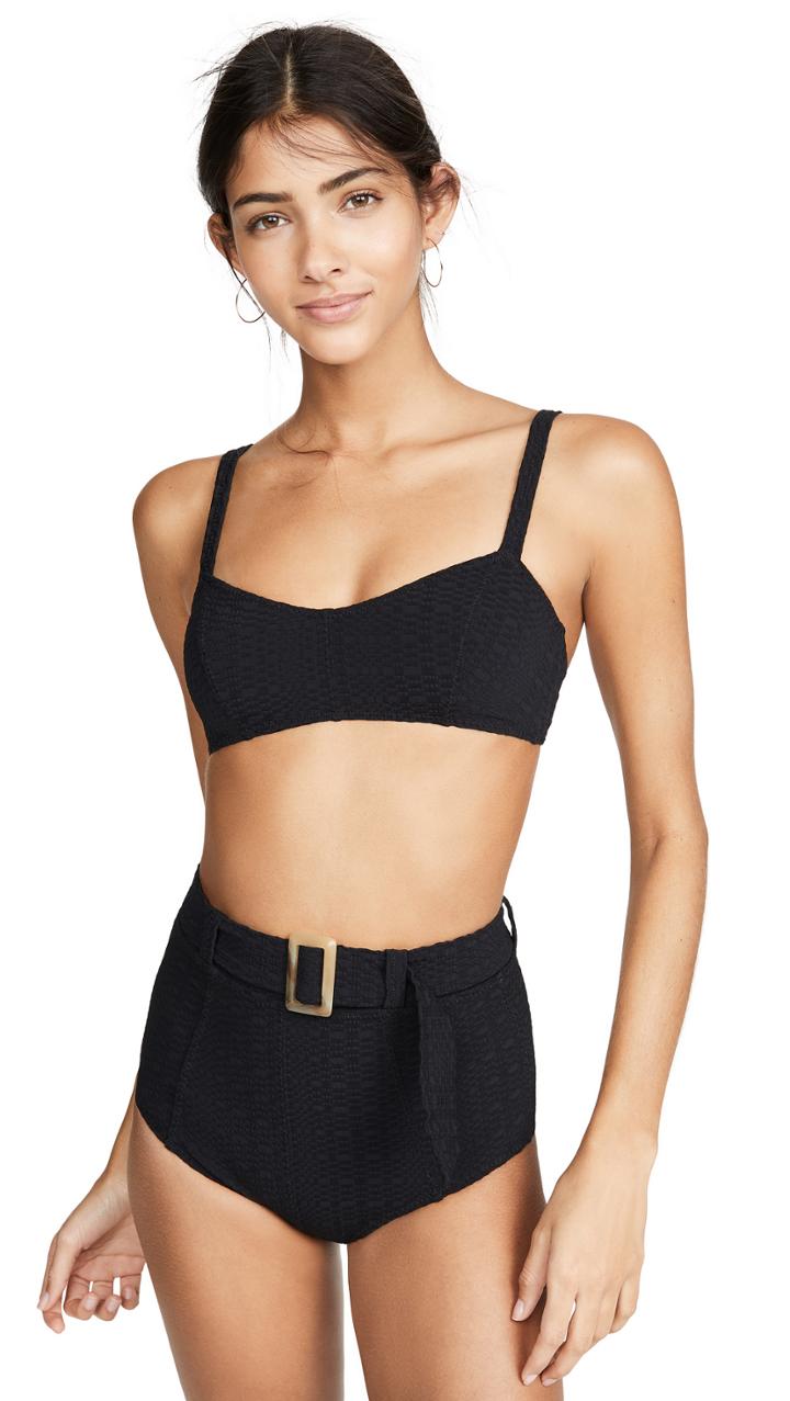 Lisa Marie Fernandez Genevieve Belted High Waist Bikini Set