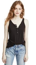 Chaser Vintage Jersey Snap Front High Low Henley Baby Tank