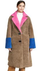 Saks Potts Shearling Coat With Buckle Closures