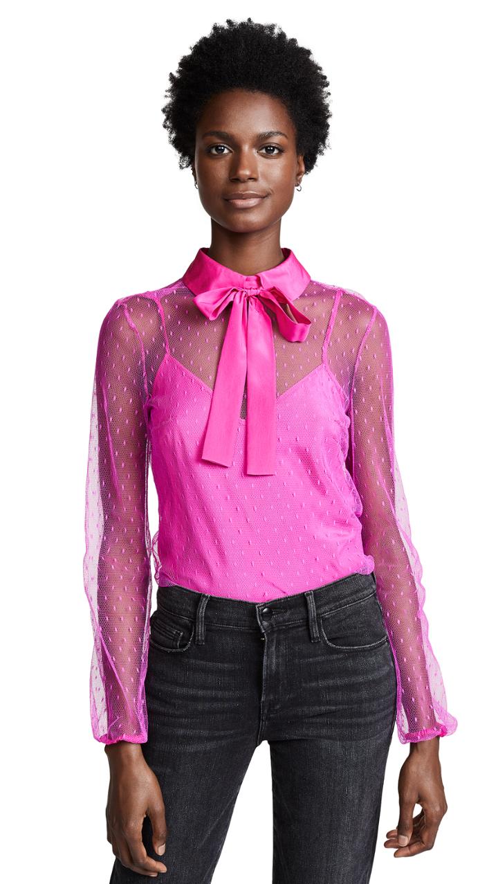 Red Valentino Tie Neck Point D Espirit Blouse