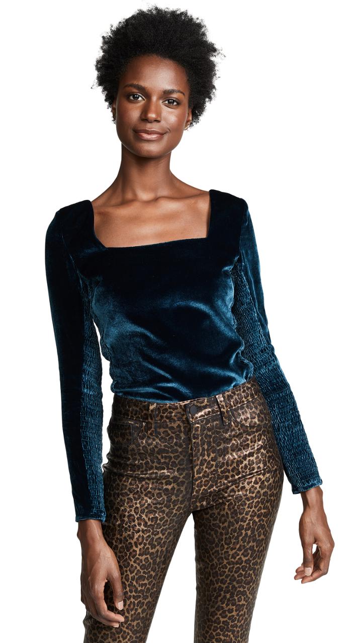 Rebecca Taylor Velvet Smock Top