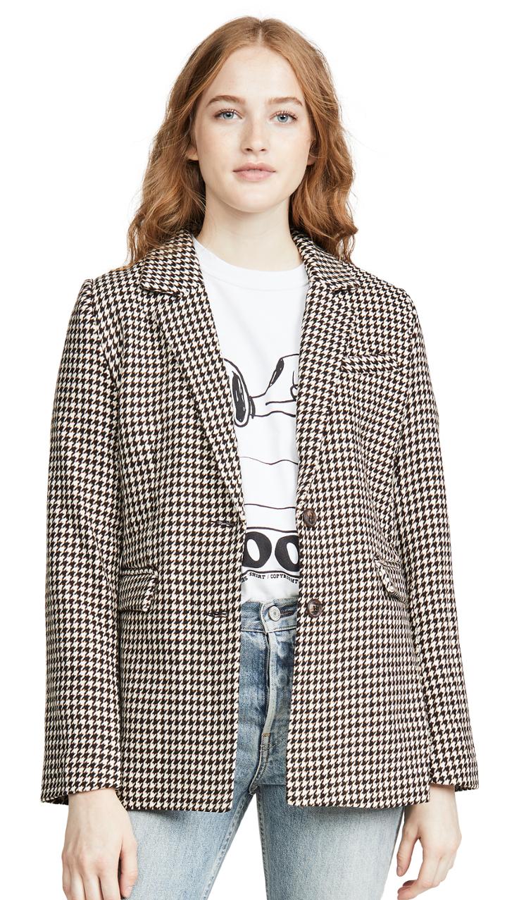 J O A Hourglass Houndstooth Blazer
