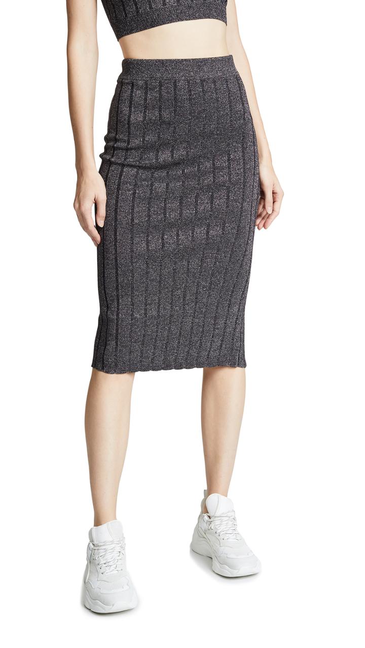 T By Alexander Wang Metallic Skirt