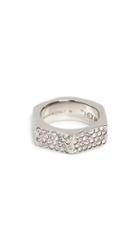 Off White Crystal Medium Ring