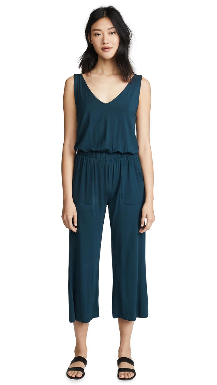 David Lerner V Neck Wide Leg Jumpsuit