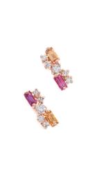 Suzanne Kalan 18k Rose Gold Multi Cluster Stud Earrings
