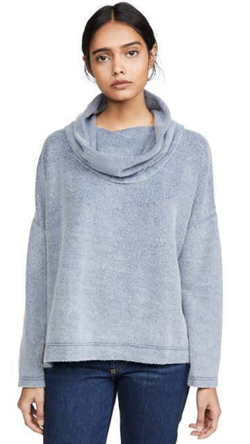 Z Supply The Fleece Scallop Cowl Neck Top