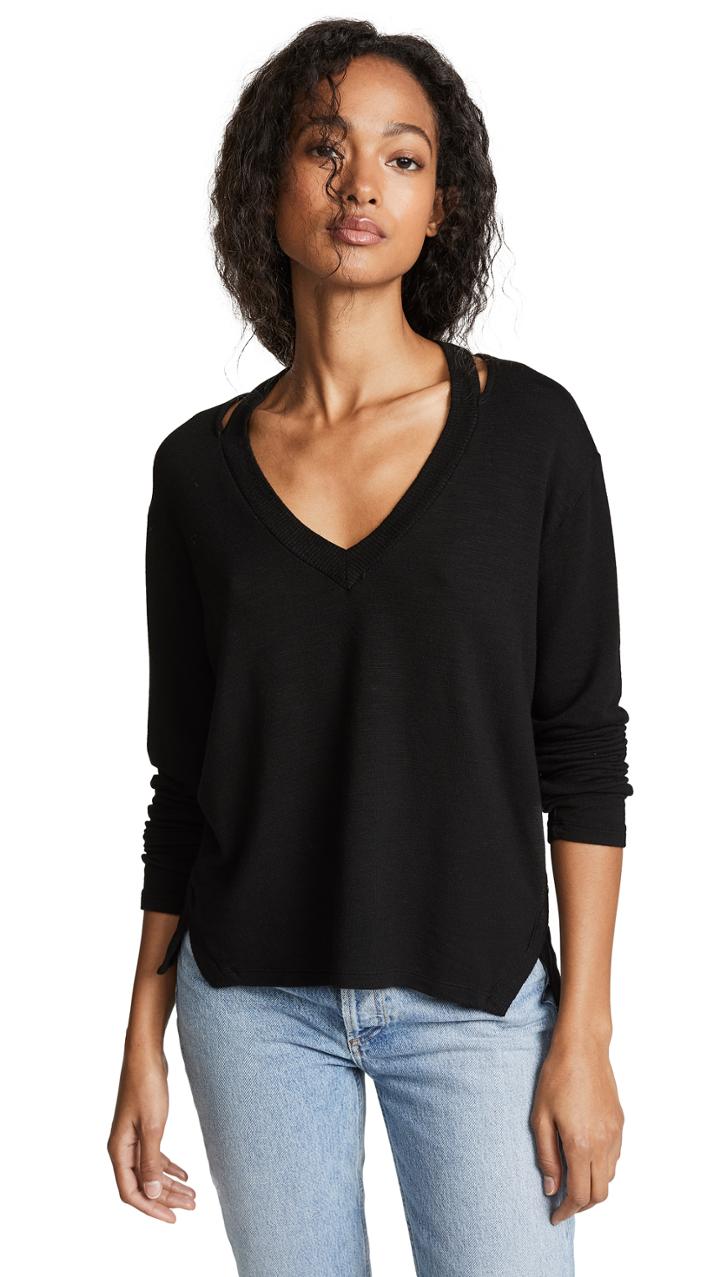 Monrow Slash Shoulder Top