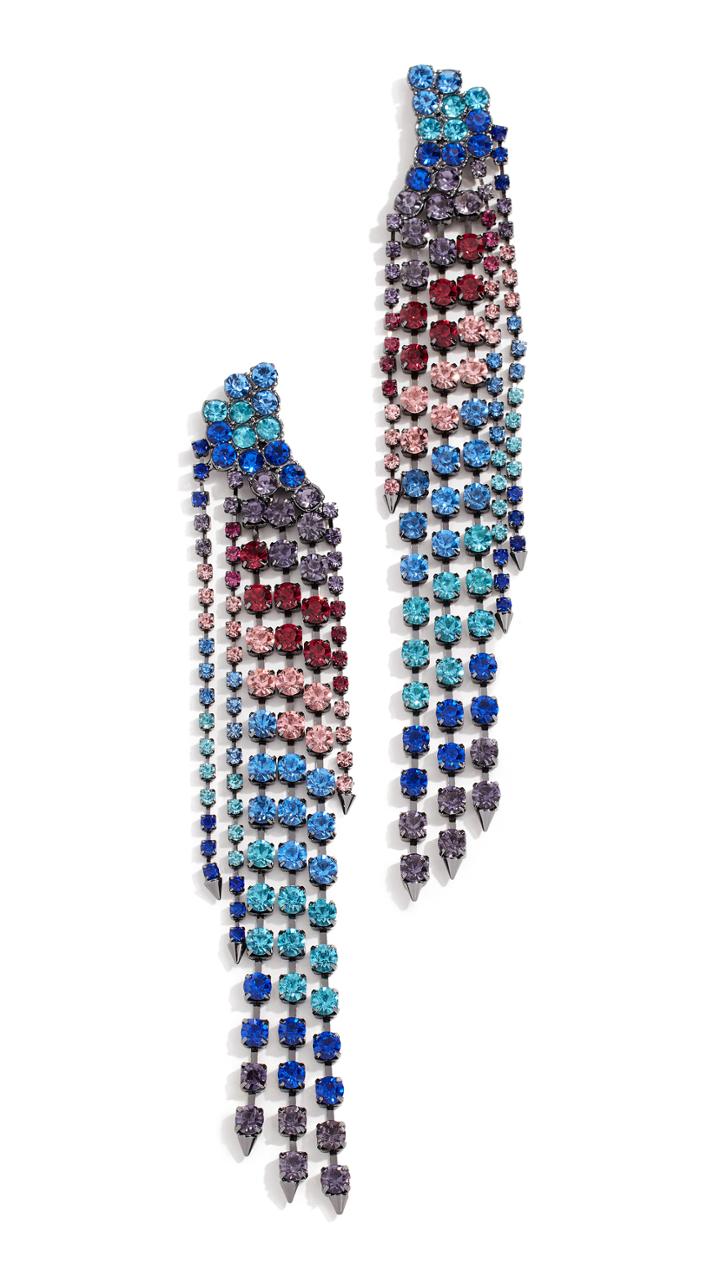 Rebecca Minkoff Gemma Winged Crystal Fringe Earrings