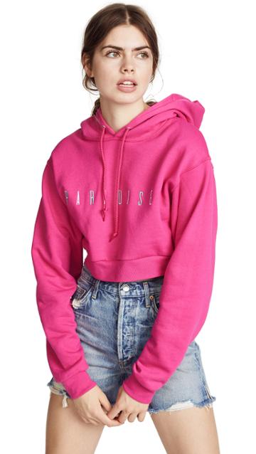 Paradised Embroidered Cropped Hoodie