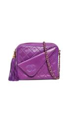 What Goes Around Comes Around Chanel Purple Lambskin Medium Camera Bag