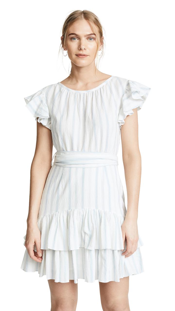Rebecca Taylor Stripe Ruffle Dress