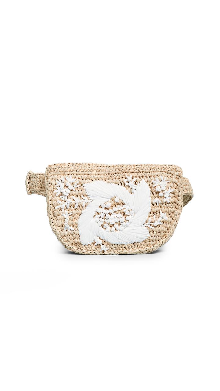 Zimmermann Embroidered Raffia Belt Bag