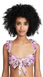 Patbo Orchid Print Ruffle Strap Wrap Top