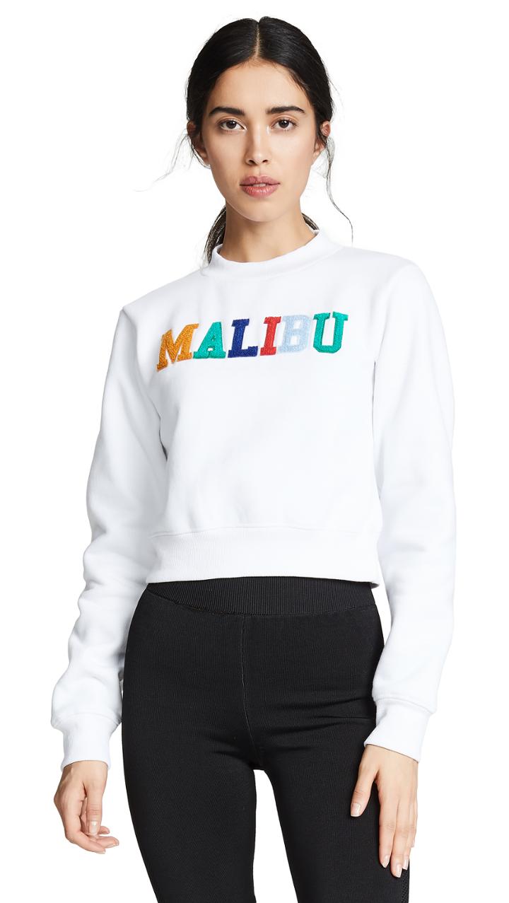 Kendall Kylie Long Sleeve Crop Sweatshirt