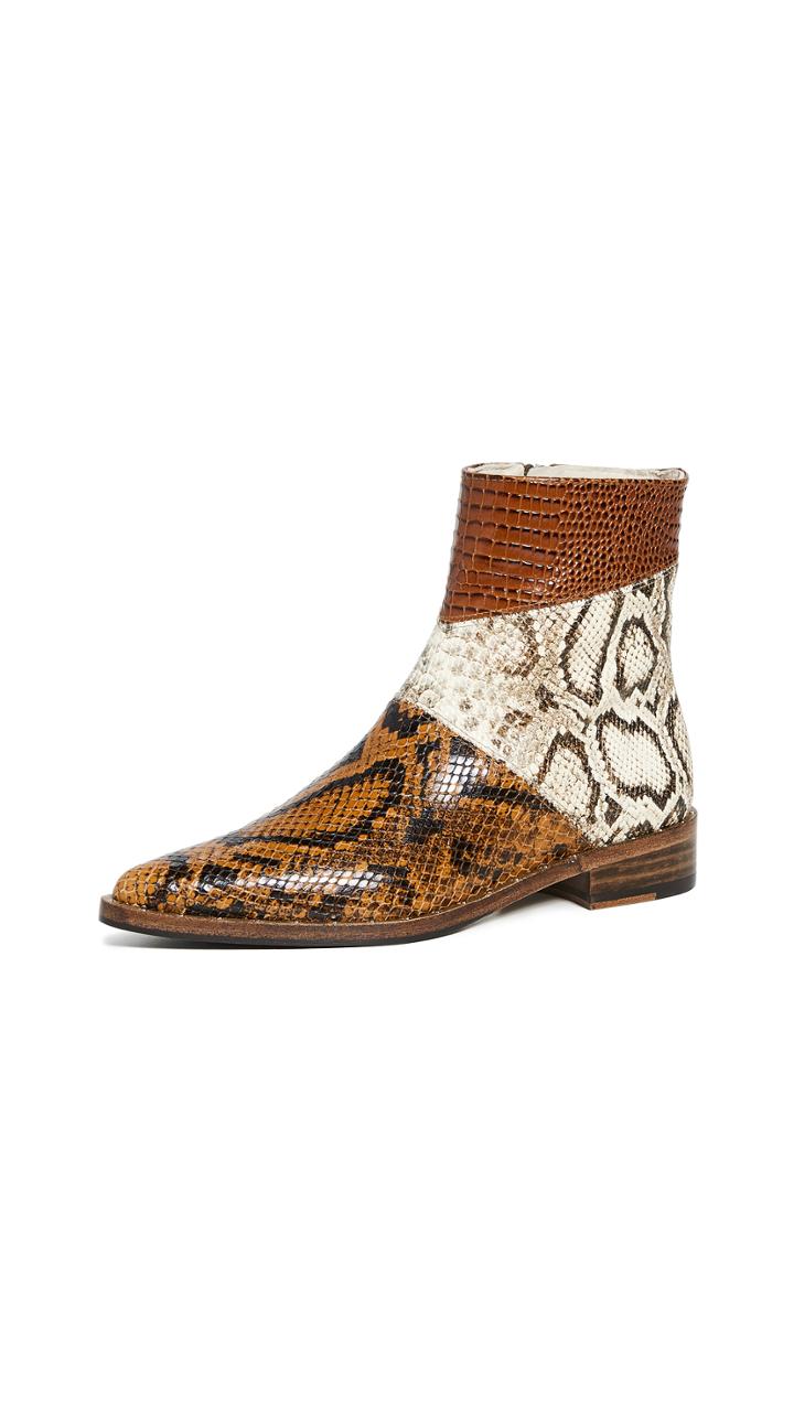 Freda Salvador Jean Tri Color Booties