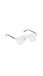 Linda Farrow Luxe Clear Acetate Aviator Glasses